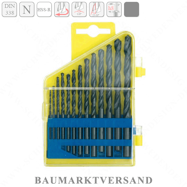 Metallbohrer Set 13 tlg  HSS-R DIN 338 Typ N Bohrer mit Box 2.0 3.5 8.0